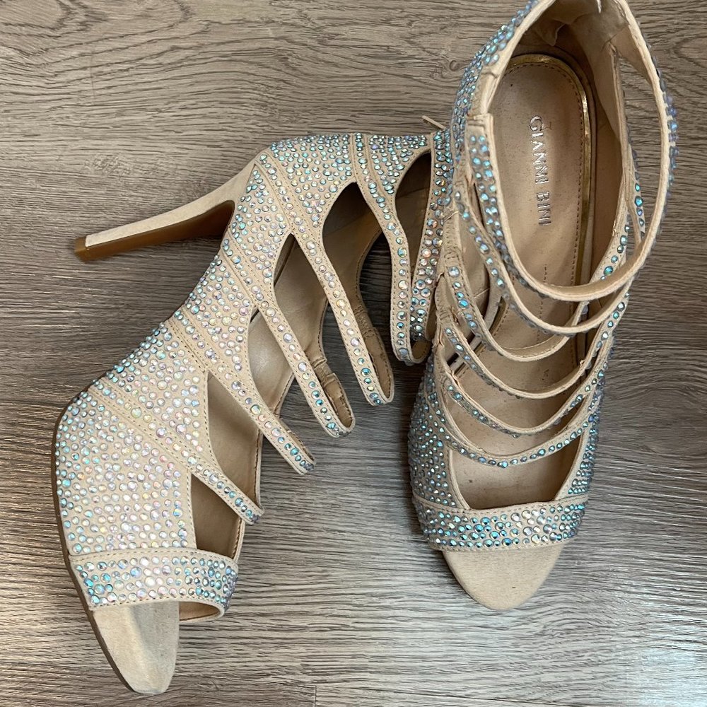 Gianni Bini Gold Rhinestone Heels size 8